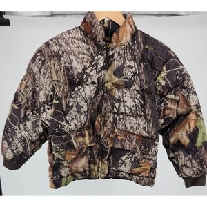 Browning Kids Camo Puffer Jacket Goose Down Insulated Mossy Oak Break-Up Medium